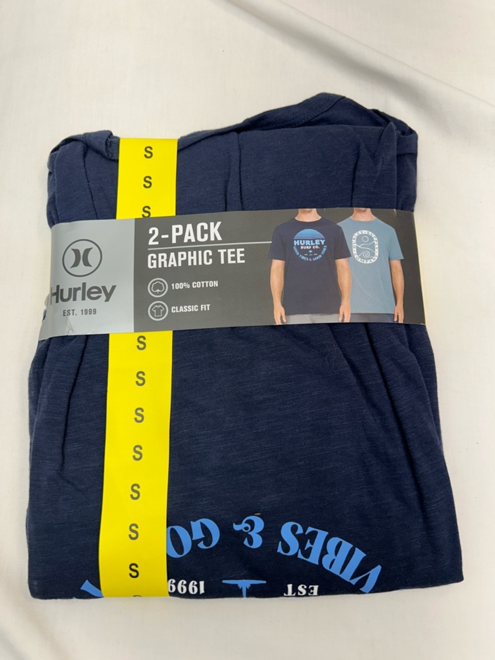 Hurley Men's Navy & Light Blue 2-Pack Graphic Tees Size Small